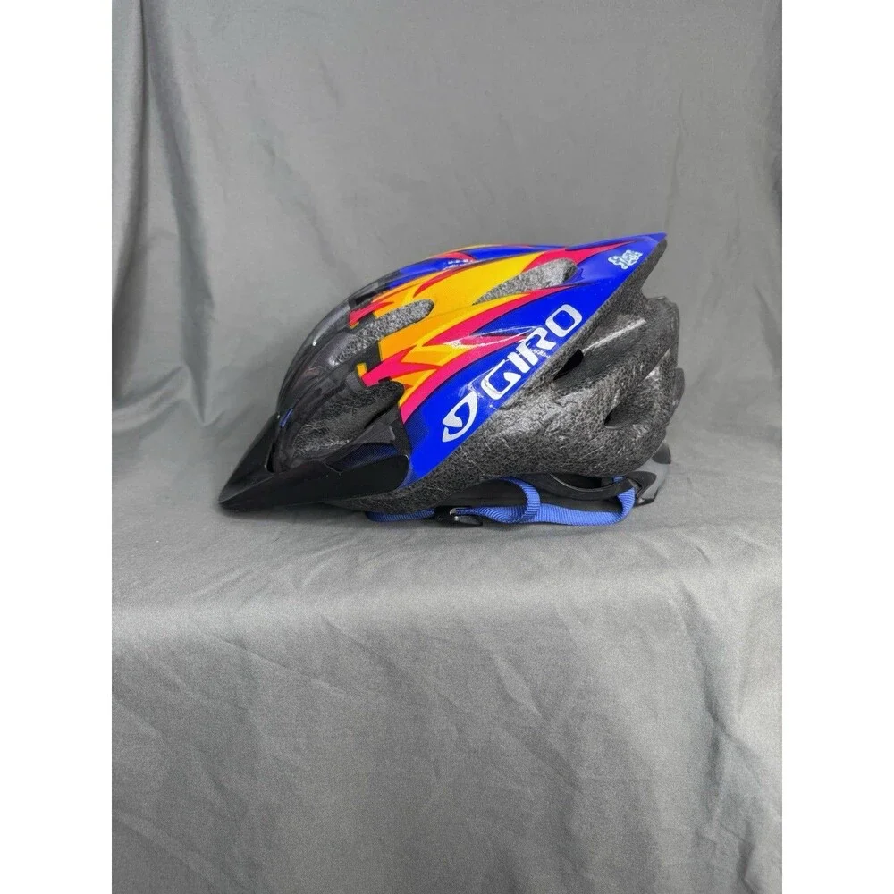 GIRO Flume Youth Cycling Helmet Blue Afterburner Flames *Hard To Find* Y2K Retro